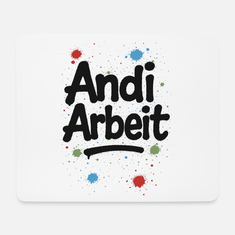 Andi-Arbeit-Andreas-Andrea-Andy-Spruch-Name-lus - Mouse Pad (horizontal) - white