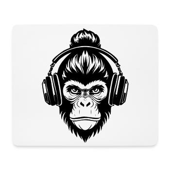 Electric Monkey Head Rave Light Headphone Shirt - Mouse Pad (horizontal) - white - Front
