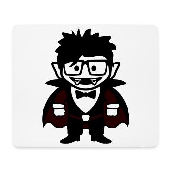 Funny Nerd Vampire with Glasses and Bow Tie - Mouse Pad (horizontal) - white - Front