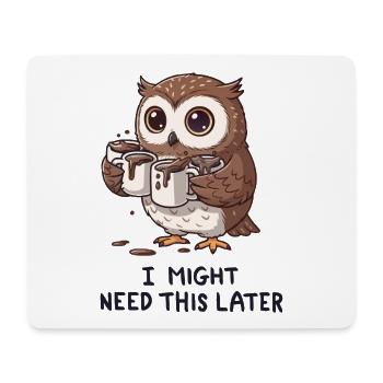 I Need Coffee For Later - Funny Owl - Mouse Pad (horizontal) - white - Front