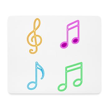 Neon Sheet Music – Music Vibes - Mouse Pad (horizontal) - white - Front