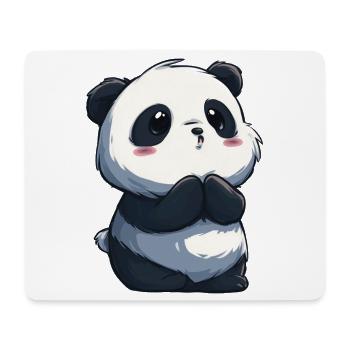 Innocent cute panda, adorable for lovers - Mouse Pad (horizontal) - white - Front
