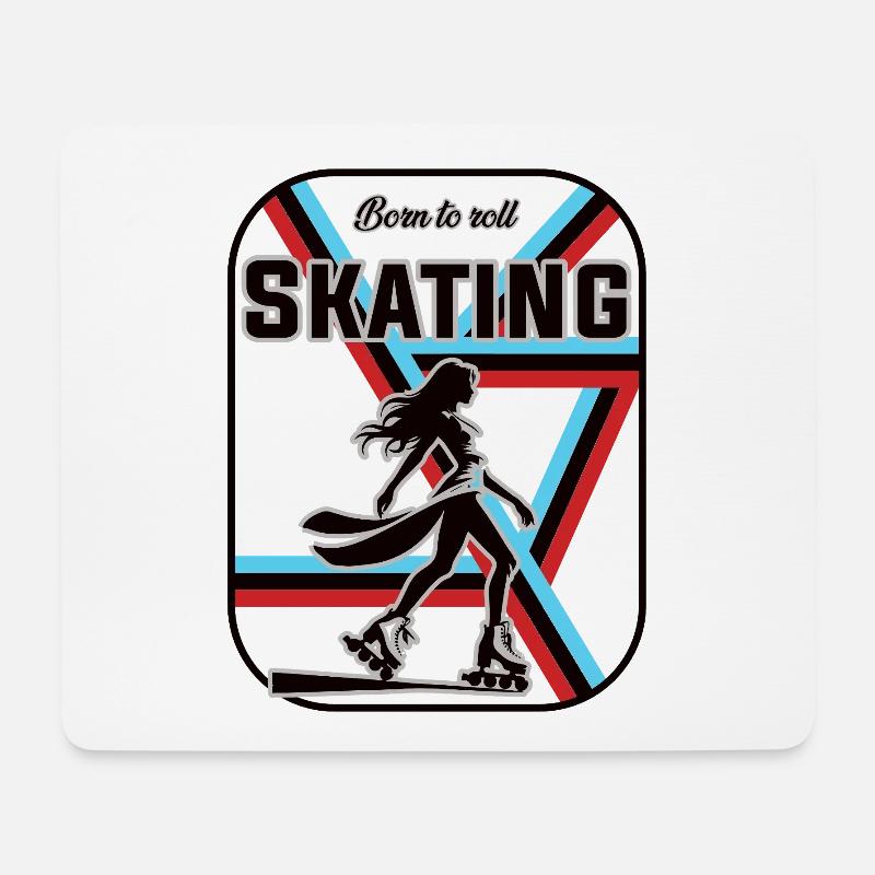 Skating Design – Born to Roll - Mousepad (Querformat) - Weiß