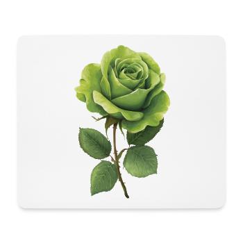 Grüne Rose - Mousepad (Querformat) - Weiß - Vorne