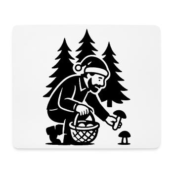 Cueilleur de champignons - Cueillette de champignons de Noël aux cèpes - Tapis de souris (format paysage) - blanc - Devant