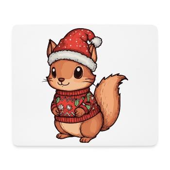 Noël écureuil - Tapis de souris (format paysage) - blanc - Devant