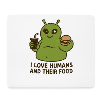 Un gastronome extraterrestre aime les humains - Tapis de souris (format paysage) - blanc - Devant