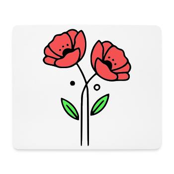 Poppy-Poppies-Minimalist-Line-Art-5 - Mouse Pad (horizontal) - white - Front
