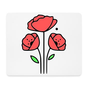 Poppy-Poppies-Minimalist-Line-Art-1 - Mouse Pad (horizontal) - white - Front