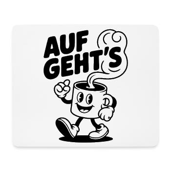 Auf geht's Kaffeetasse – Motivationsdesign - Mousepad (Querformat) - Weiß - Vorne