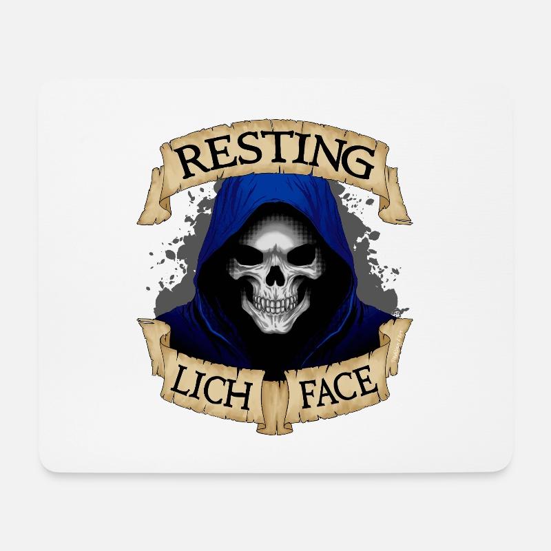Resting Lich Face - Mouse Pad (horizontal) - white