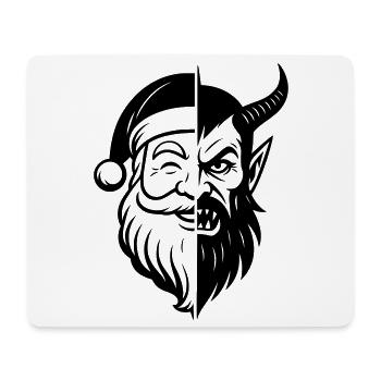 Weihnachtsmann und Weihnachtsmann Peitscher - Mousepad (Querformat) - Weiß - Vorne