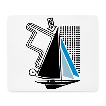 Sailing Yacht & Regatta Course Sailboat Sailing Yacht - Mouse Pad (horizontal) - white - Front