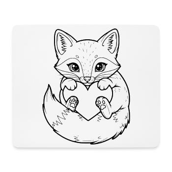 Süßer Fuchs mit Herz – für Tierfreunde - Mousepad (Querformat) - Weiß - Vorne