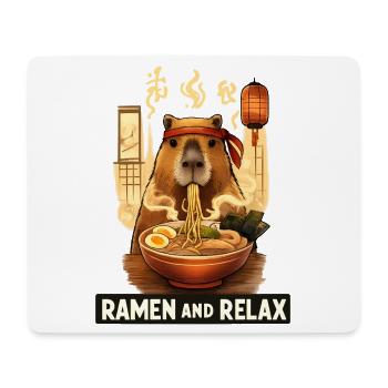 Kawaii Capybara Ramen Nudeln Japan Retro - Mousepad (Querformat) - Weiß - Vorne