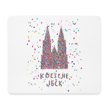 Cologne Jeck Cathédrale de Cologne Carnaval Confettis - Tapis de souris (format paysage) - blanc - Devant