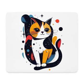Pop Art Cat Cosmos Digital Art Motif - Mouse Pad (horizontal) - white - Front