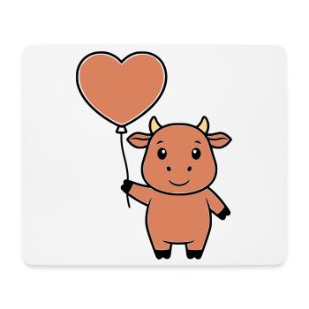 Süße Kuh Herz Ballon Liebe Vektor - Mousepad (Querformat) - Weiß - Vorne