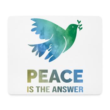 Peace Is The Answer – Watercolor Dove of Peace - Mouse Pad (horizontal) - white - Front