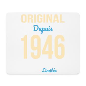 Original seit 1946 – 80-jähriges Jubiläum - Mousepad (Querformat) - Weiß - Vorne