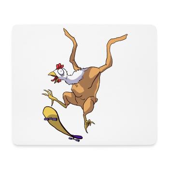 Skateboard-Hähnchen - Mousepad (Querformat) - Weiß - Vorne