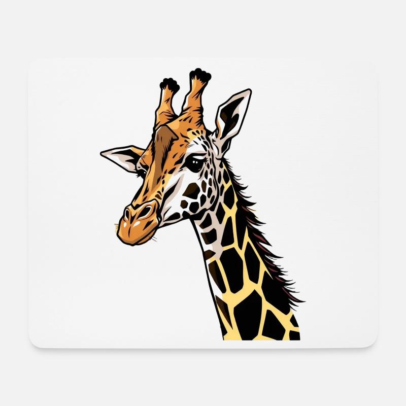 Giraffe - Mousepad (Querformat) - Weiß