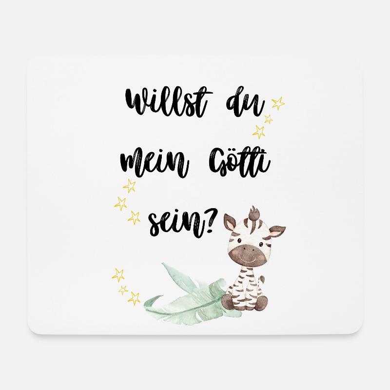 Willst du mein Götti sein? - Mousepad (Querformat) - Weiß