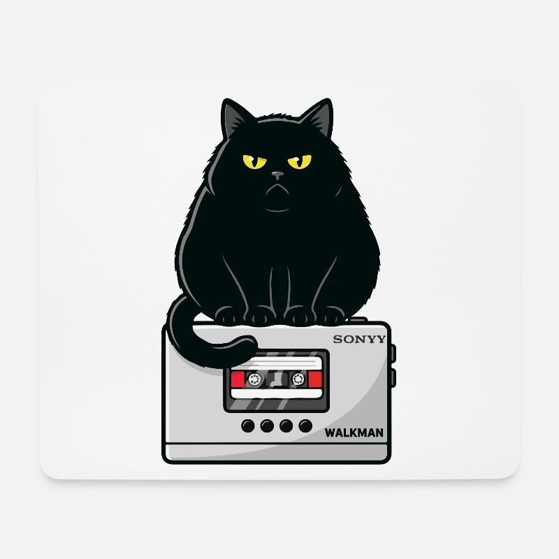 Walkman Loaf Cat Music K7 - Mousepad (Querformat) - Weiß