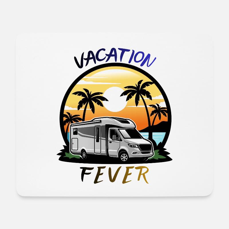 Sigura design Vacation Fever Sunset Camper - Mousepad (Querformat) - Weiß