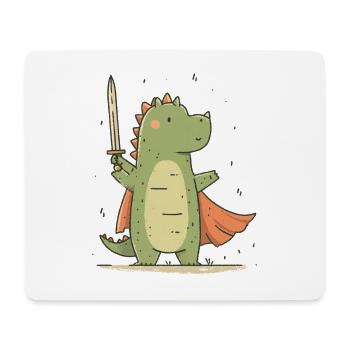 Little Dino Knight - Mouse Pad (horizontal) - white - Front