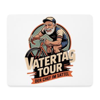 Fahrrad Papa Vatertag Geschenk Chef im Sattel 2026 - Mousepad (Querformat) - Weiß - Vorne