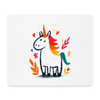 Pastel unicorn with rainbow mane - Mouse Pad (horizontal) - white - Front