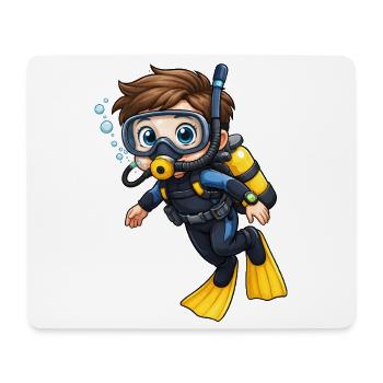 Motif de plongée en mer de Diver Kid - Tapis de souris (format paysage) - blanc - Devant