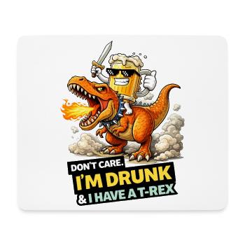 Drunk T-Rex Rider Cartoon - Mouse Pad (horizontal) - white - Front