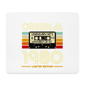 Cassette 1980 Vintage Légende - Tapis de souris (format paysage) - blanc - Devant