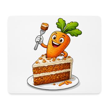 Lustige Karotte im Kuchen Cartoon Design  - Mousepad (Querformat) - Weiß - Vorne