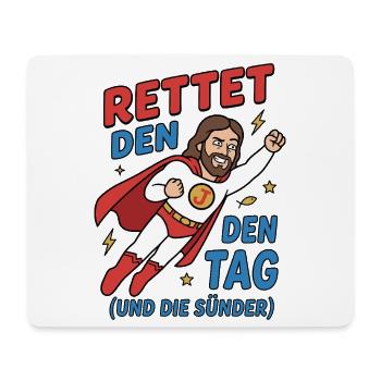 Rettet den Tag Jesus Humor Design - Mousepad (Querformat) - Weiß - Vorne