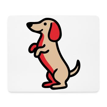 Süßer Dackel Hund Männchen Comic - Mousepad (Querformat) - Weiß - Vorne