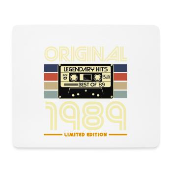 Originale Retro-Kassette von 1989 - Mousepad (Querformat) - Weiß - Vorne