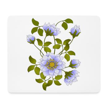 Fleur - Tapis de souris (format paysage) - blanc - Devant