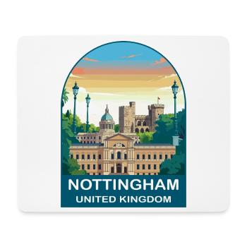 Nottingham Skyline UK Travel Art Illustration - Mouse Pad (horizontal) - white - Front
