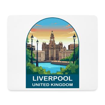 Liverpool Skyline UK Waterfront Illustration - Mouse Pad (horizontal) - white - Front