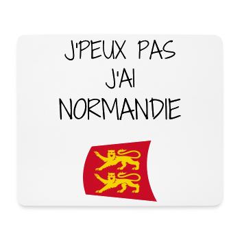 Fierté Normande : J'peux pas j'ai Normandie - Tapis de souris (format paysage) - blanc - Devant