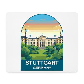 Stuttgart, Allemagne, Art de voyage vintage - Tapis de souris (format paysage) - blanc - Devant
