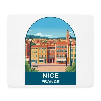 Nice France Riviera Vintage Travel Poster Art - Mouse Pad (horizontal) - white - Front