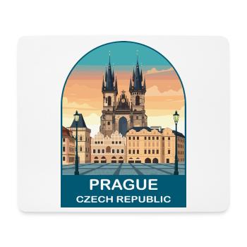 Prague Czech Republic Vintage Poster - Mouse Pad (horizontal) - white - Front