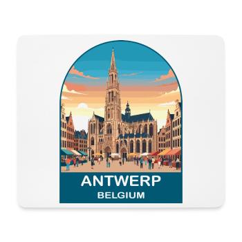 Antwerp Belgium Vintage Travel Poster Art - Mouse Pad (horizontal) - white - Front