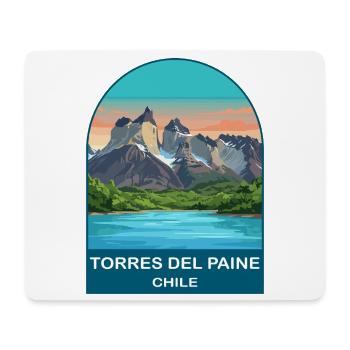 Torres del Paine Chile Vintage Retro Travel Poster - Mouse Pad (horizontal) - white - Front