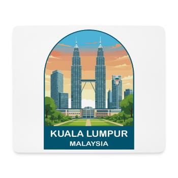 Illustration de voyage vintage à Kuala Lumpur, Malaisie - Tapis de souris (format paysage) - blanc - Devant