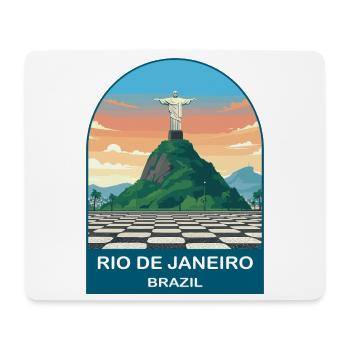Rio de Janeiro Brazil Vintage Travel Poster - Mouse Pad (horizontal) - white - Front